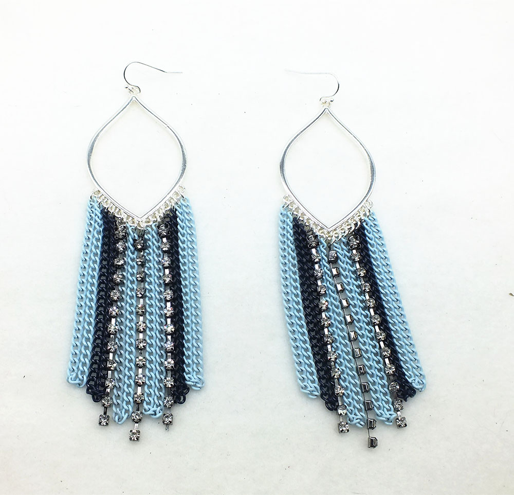 colorful chain tassel earring
