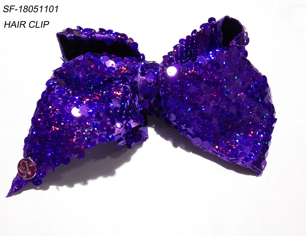 big bow sequin hair clip